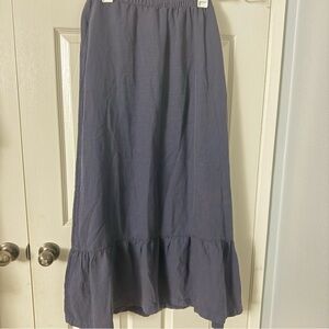 Calypso St Barth Linen Blend Gray Women's Maxi Skirt